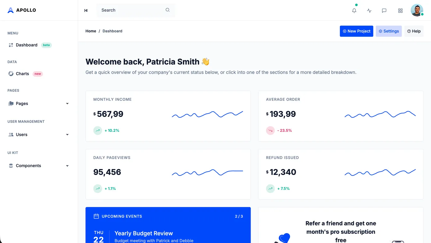Apollo template screenshot