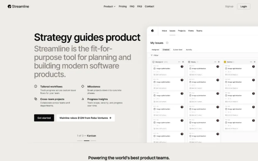 Streamline template screenshot